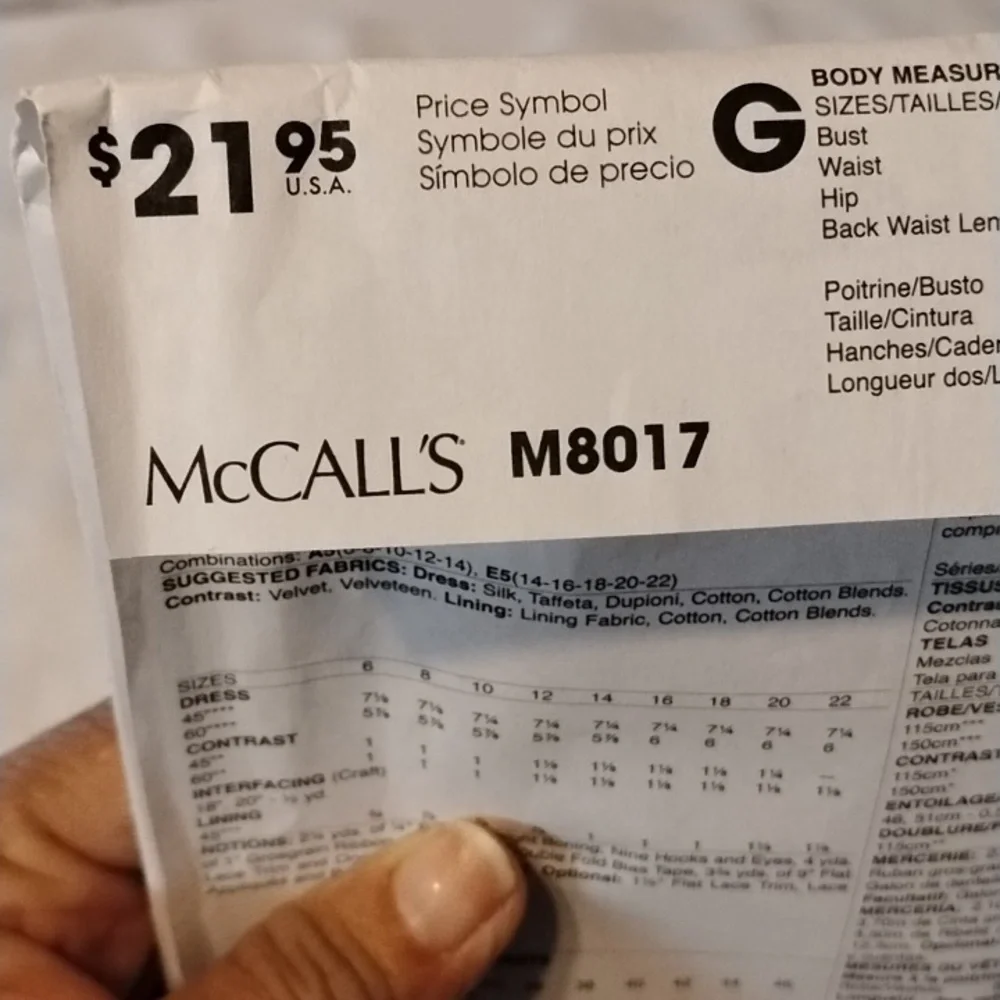 McCalls mccall m8017